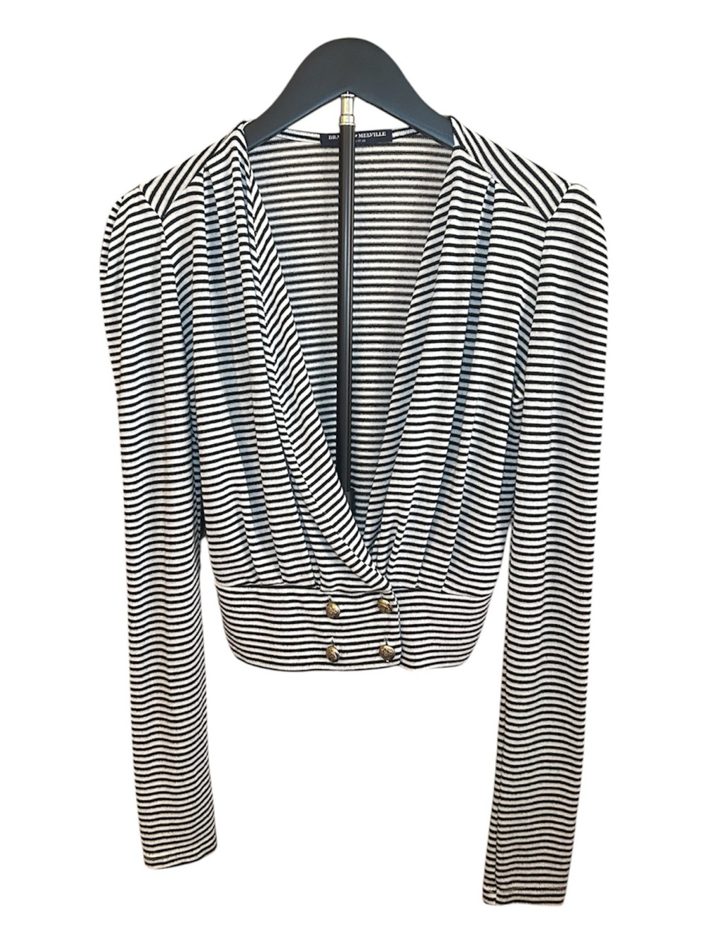 Brandy Melville Striped Nautical‎ Wrap Top Gold Button